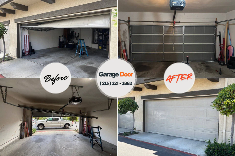 Before and after: garage door repair Hernando County